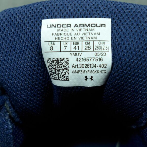 Under Armour HOVR Intake 6 Blue and White Running Shoes Men's Size 8 3026134-001 - Picture 8 of 9